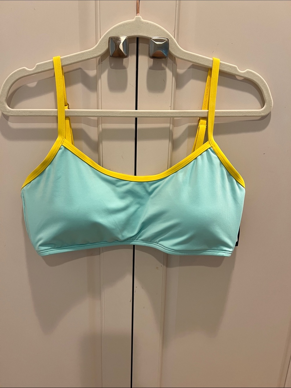 Kate Spade Aqua and Yellow Bikini Top strapping Large. 🆕